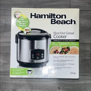 Hamilton Beach Silver and Black Rice Cooker
